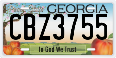 GA license plate CBZ3755