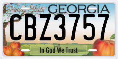 GA license plate CBZ3757