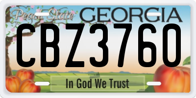 GA license plate CBZ3760