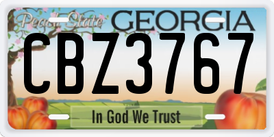 GA license plate CBZ3767