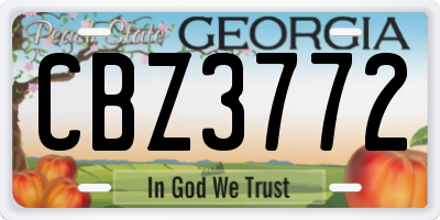 GA license plate CBZ3772