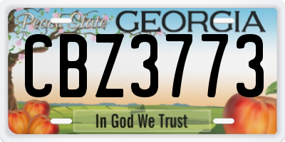 GA license plate CBZ3773