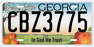 GA license plate CBZ3775
