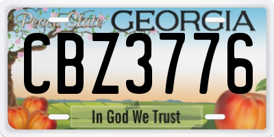 GA license plate CBZ3776