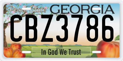 GA license plate CBZ3786