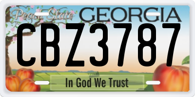 GA license plate CBZ3787