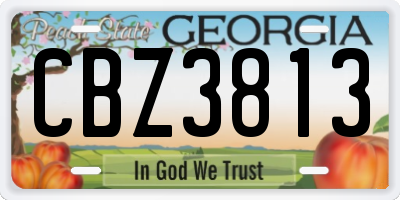GA license plate CBZ3813