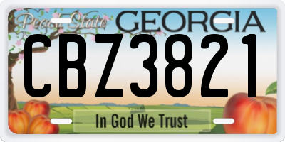 GA license plate CBZ3821