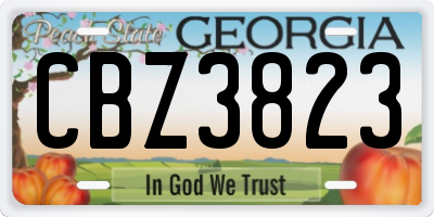 GA license plate CBZ3823