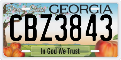 GA license plate CBZ3843