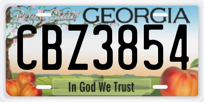 GA license plate CBZ3854
