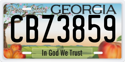 GA license plate CBZ3859