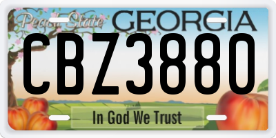 GA license plate CBZ3880