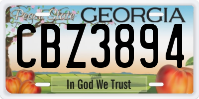 GA license plate CBZ3894