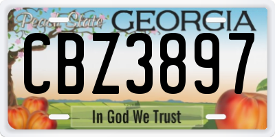 GA license plate CBZ3897