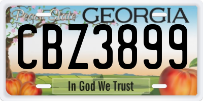 GA license plate CBZ3899