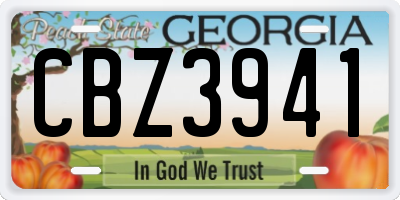 GA license plate CBZ3941