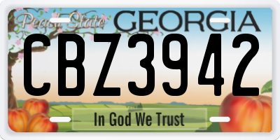 GA license plate CBZ3942