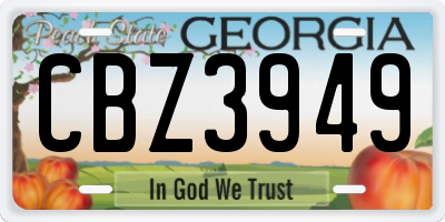 GA license plate CBZ3949