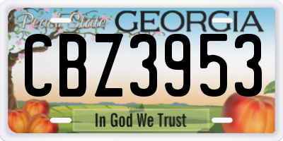 GA license plate CBZ3953