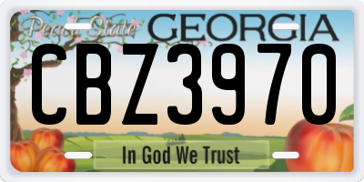 GA license plate CBZ3970