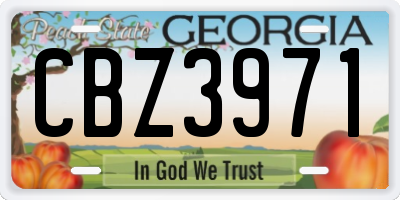 GA license plate CBZ3971