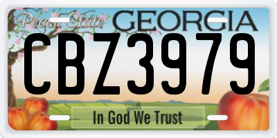 GA license plate CBZ3979
