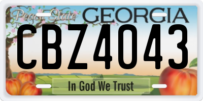 GA license plate CBZ4043