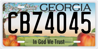 GA license plate CBZ4045