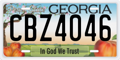 GA license plate CBZ4046