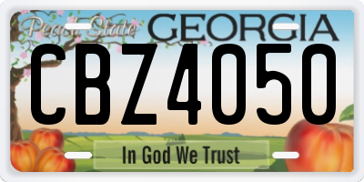 GA license plate CBZ4050