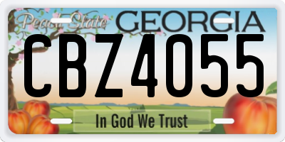 GA license plate CBZ4055