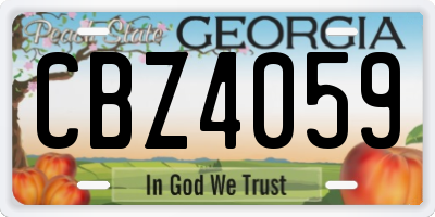 GA license plate CBZ4059