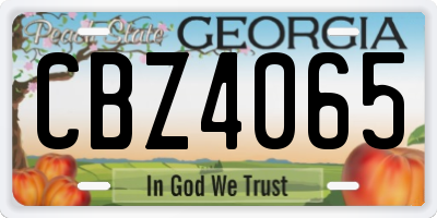 GA license plate CBZ4065