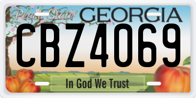 GA license plate CBZ4069