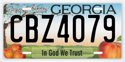 GA license plate CBZ4079