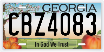 GA license plate CBZ4083