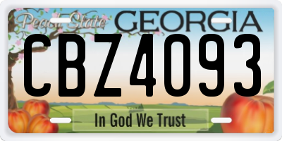 GA license plate CBZ4093