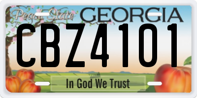 GA license plate CBZ4101