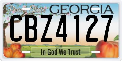 GA license plate CBZ4127