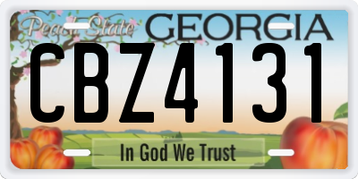 GA license plate CBZ4131