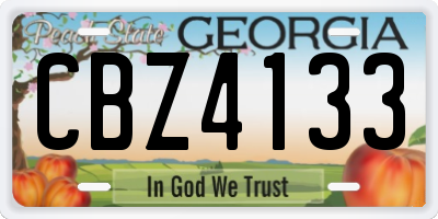 GA license plate CBZ4133