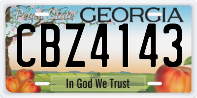 GA license plate CBZ4143