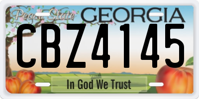 GA license plate CBZ4145