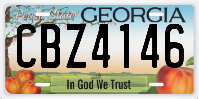 GA license plate CBZ4146