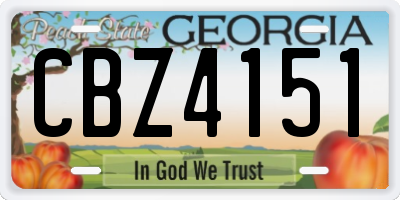 GA license plate CBZ4151