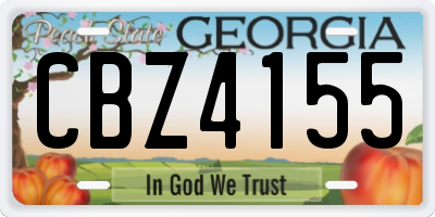 GA license plate CBZ4155