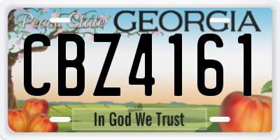 GA license plate CBZ4161