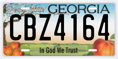 GA license plate CBZ4164