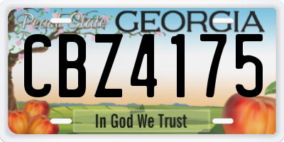 GA license plate CBZ4175